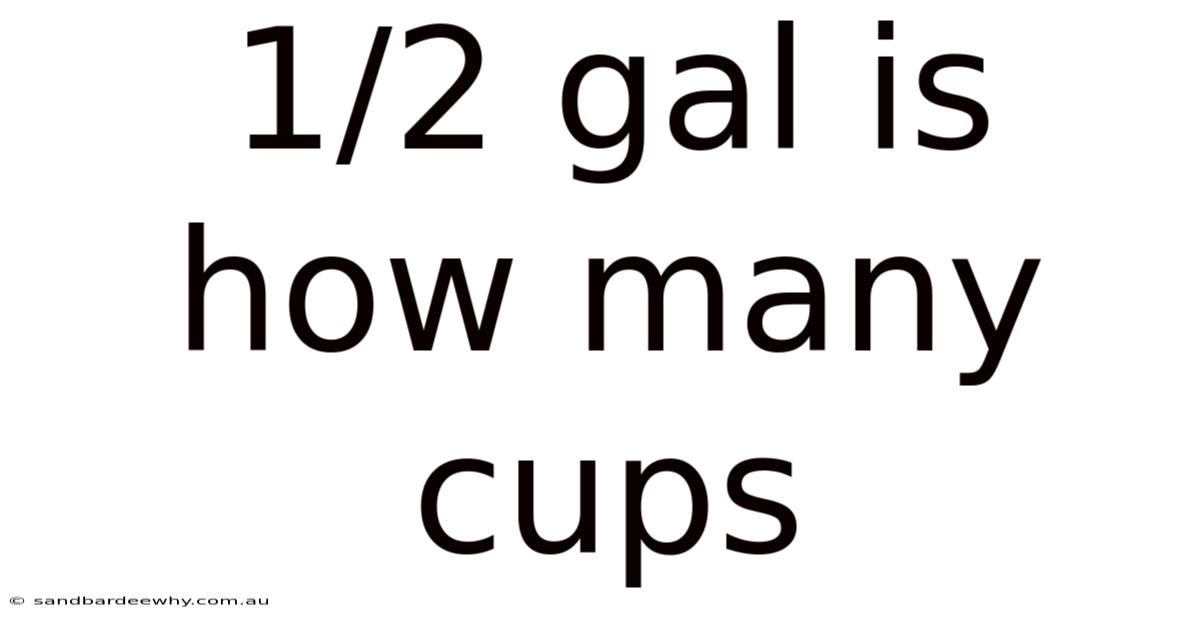 1/2 Gal Is How Many Cups