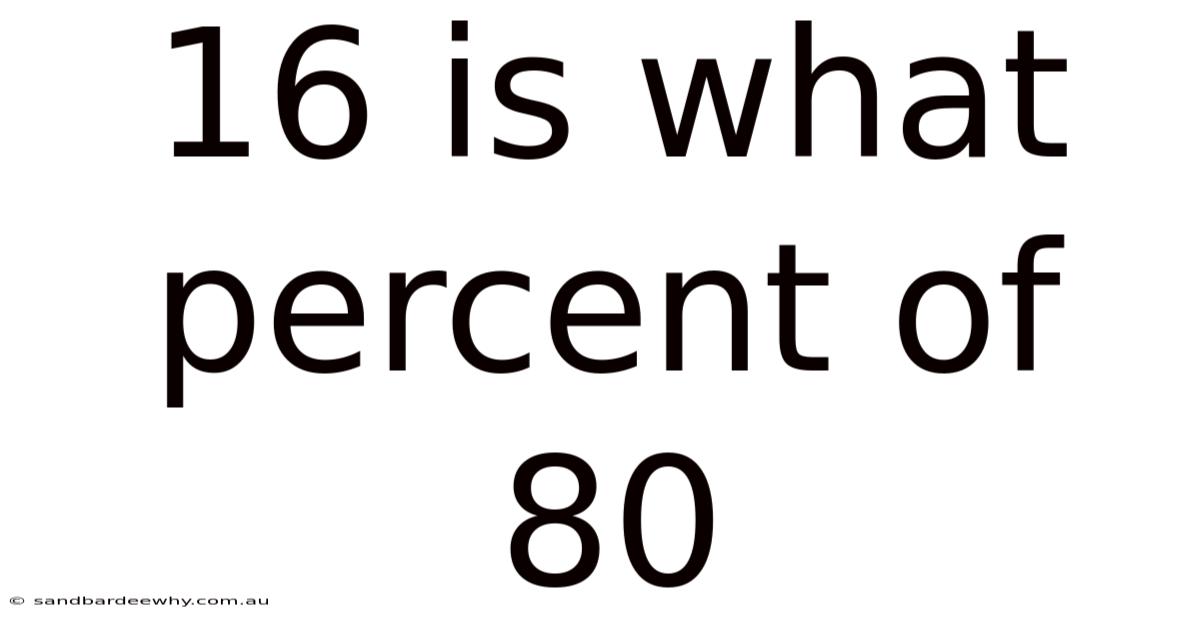 16 Is What Percent Of 80