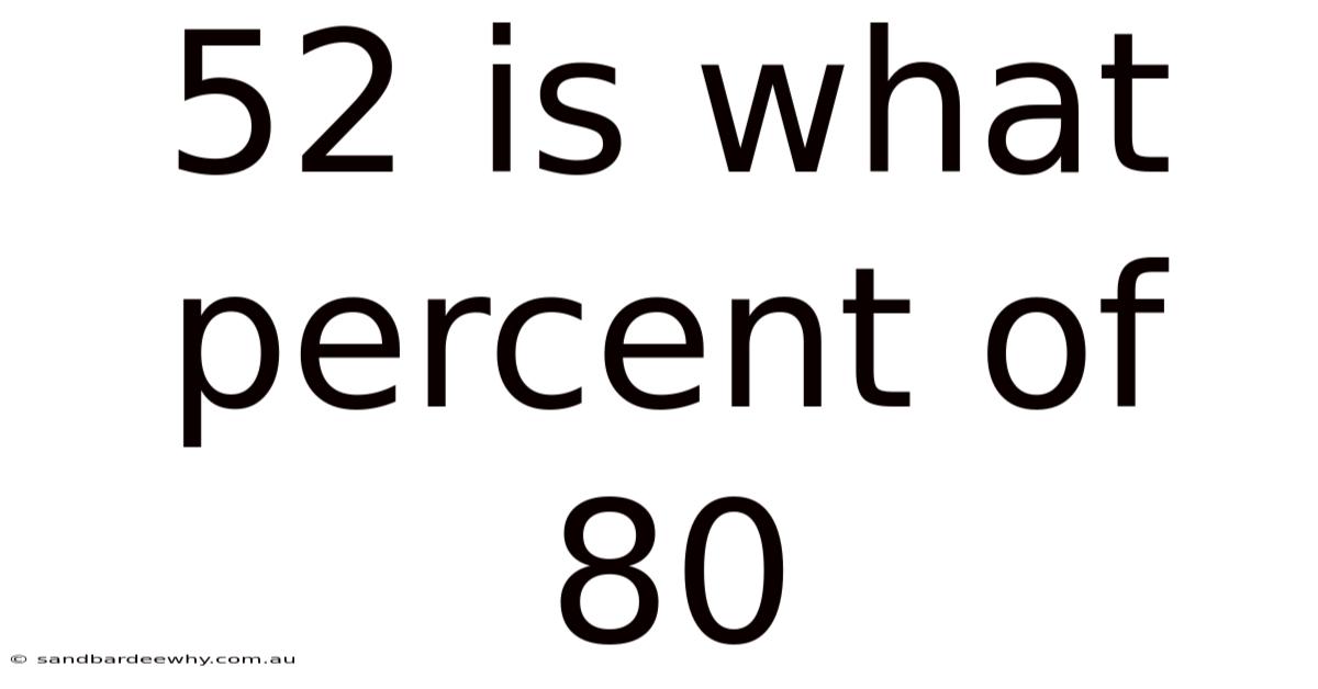 52 Is What Percent Of 80
