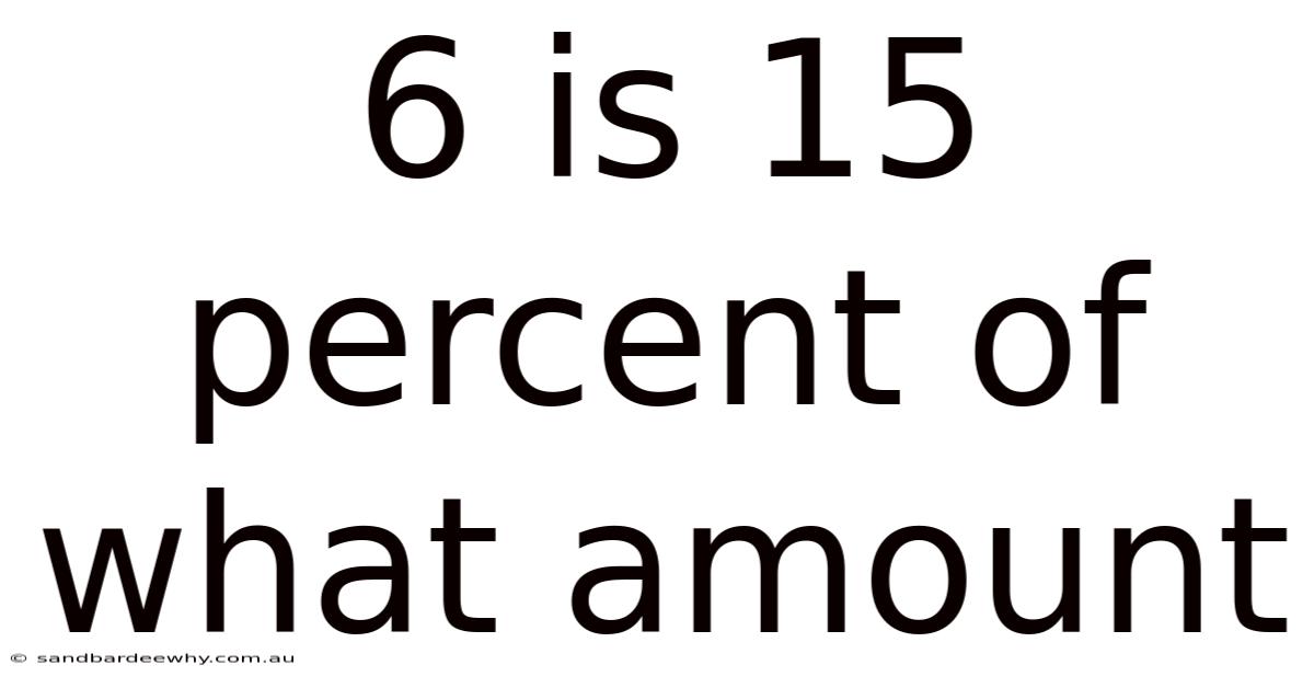 6 Is 15 Percent Of What Amount