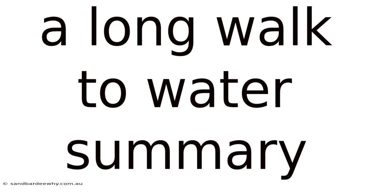 A Long Walk To Water Summary