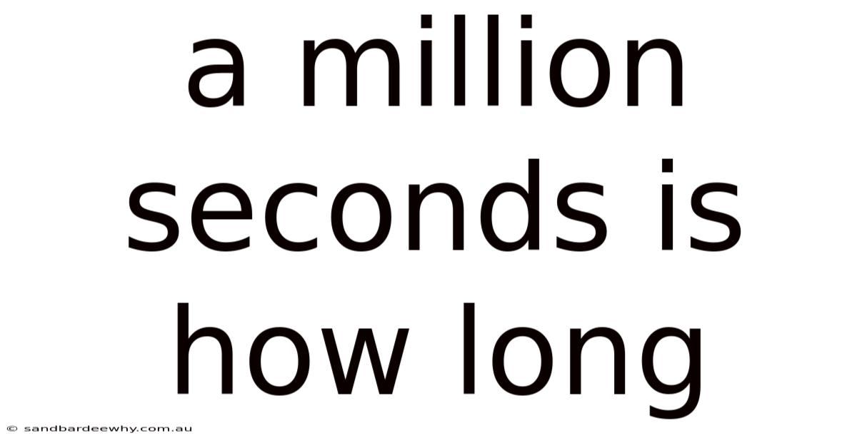 A Million Seconds Is How Long