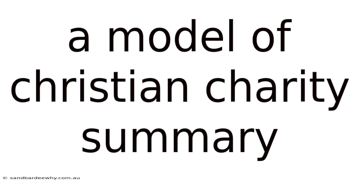 A Model Of Christian Charity Summary