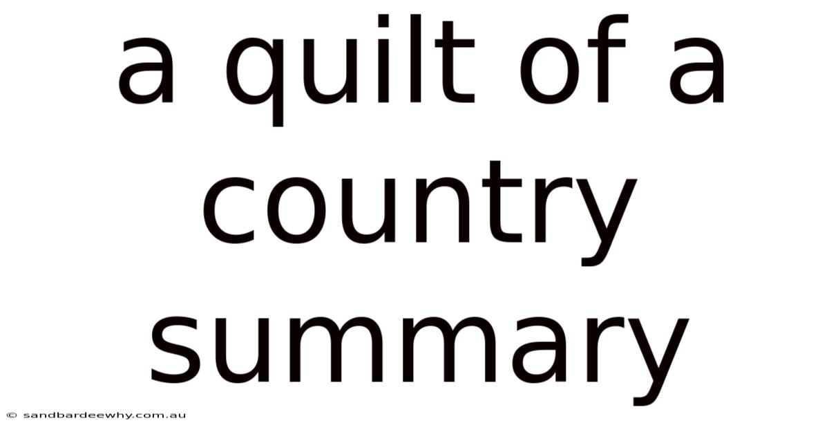 A Quilt Of A Country Summary
