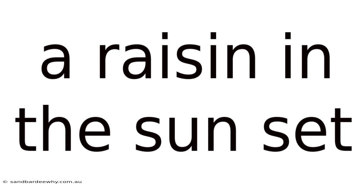 A Raisin In The Sun Set