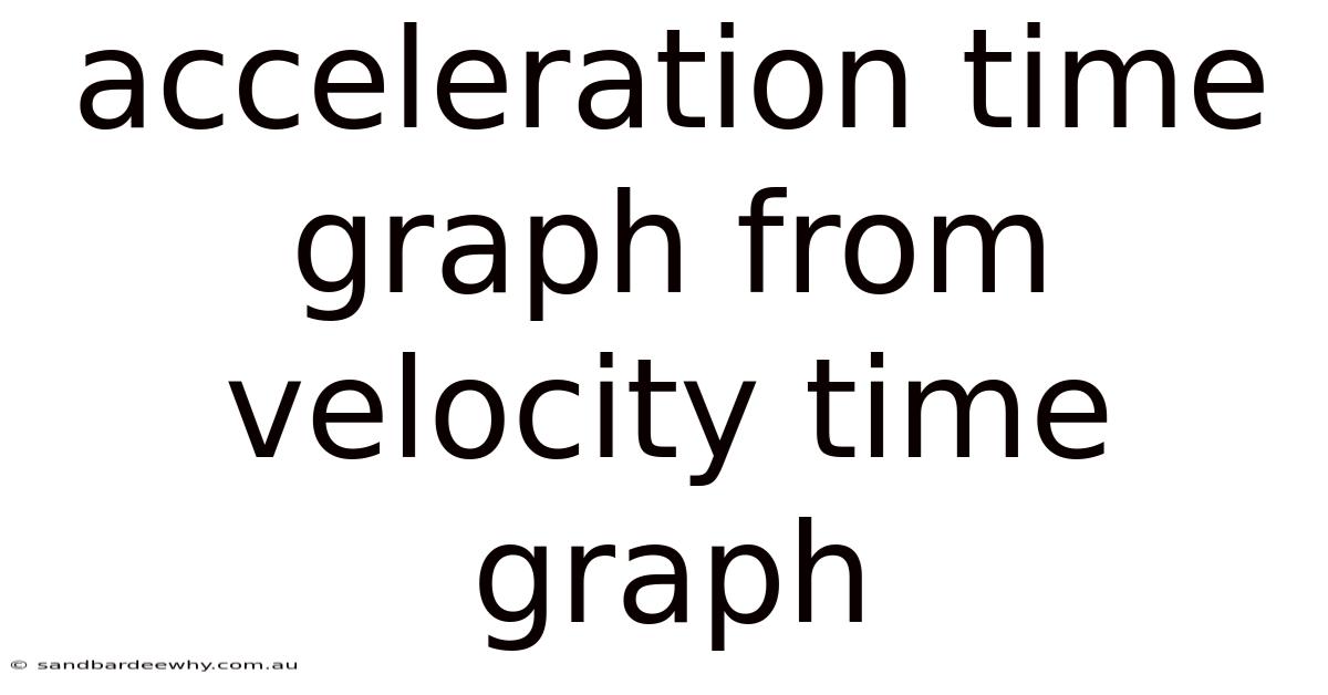Acceleration Time Graph From Velocity Time Graph