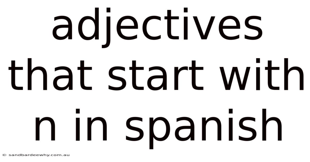 Adjectives That Start With N In Spanish