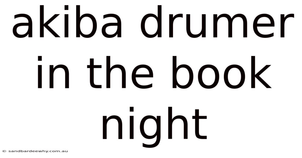 Akiba Drumer In The Book Night