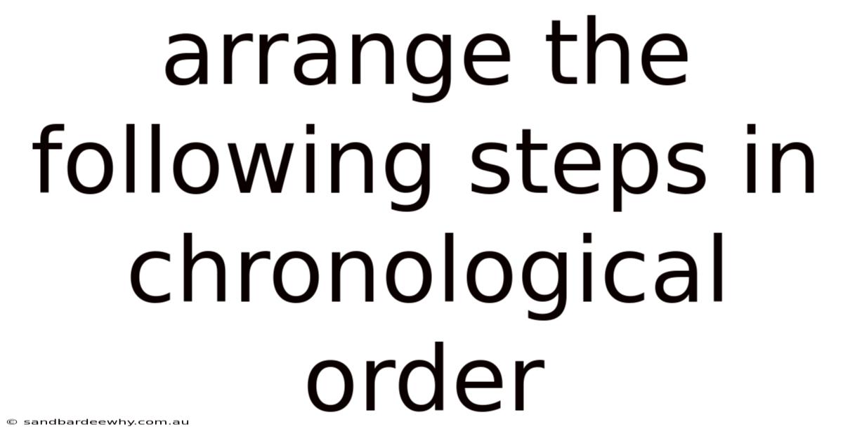Arrange The Following Steps In Chronological Order
