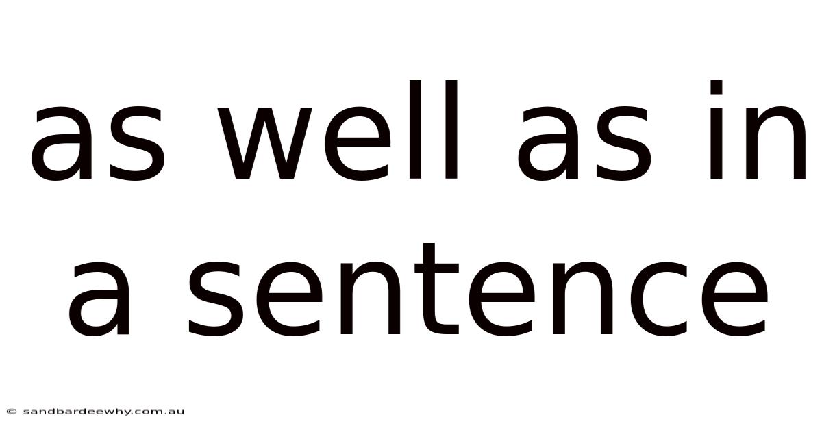 As Well As In A Sentence