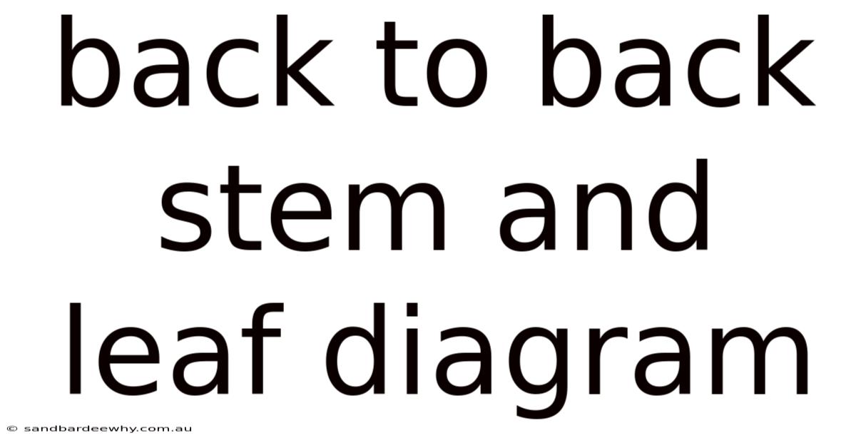 Back To Back Stem And Leaf Diagram