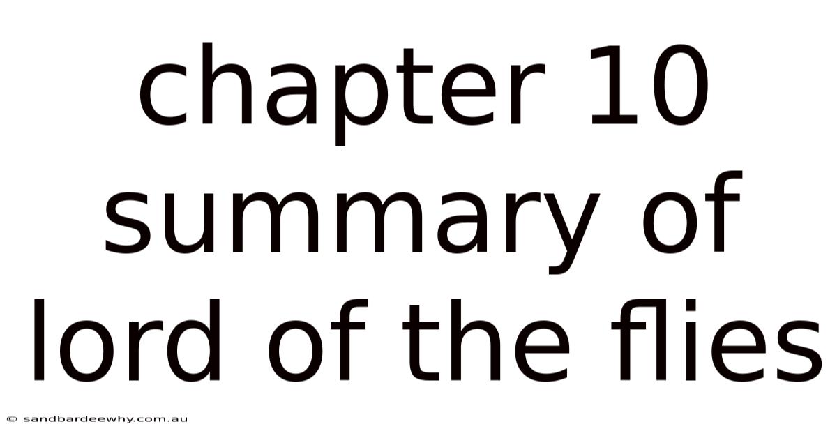 Chapter 10 Summary Of Lord Of The Flies