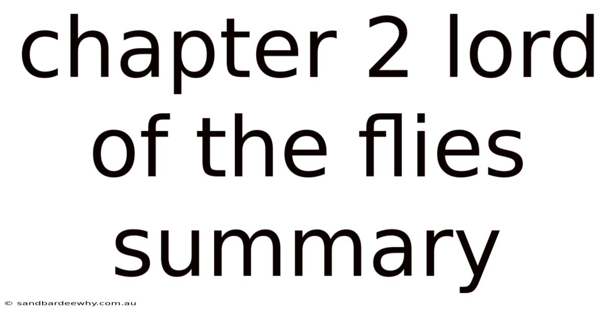 Chapter 2 Lord Of The Flies Summary