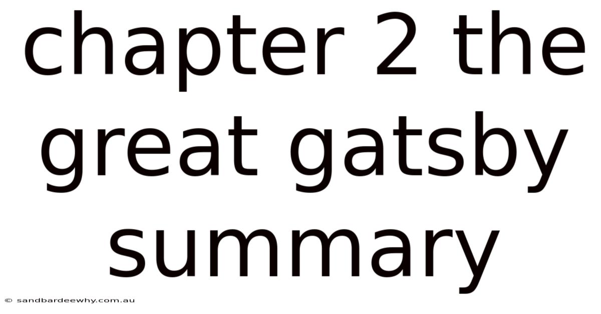 Chapter 2 The Great Gatsby Summary