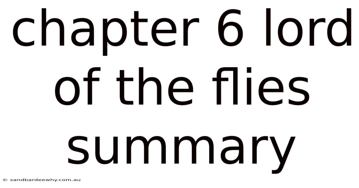 Chapter 6 Lord Of The Flies Summary