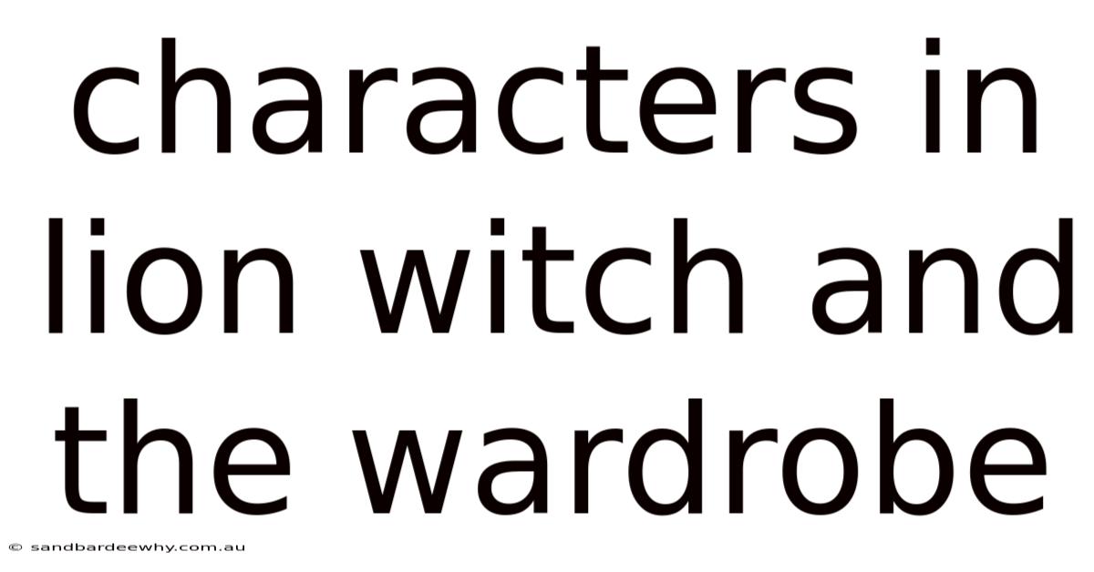 Characters In Lion Witch And The Wardrobe