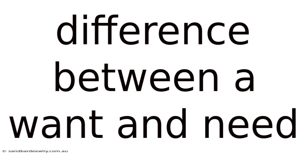 Difference Between A Want And Need