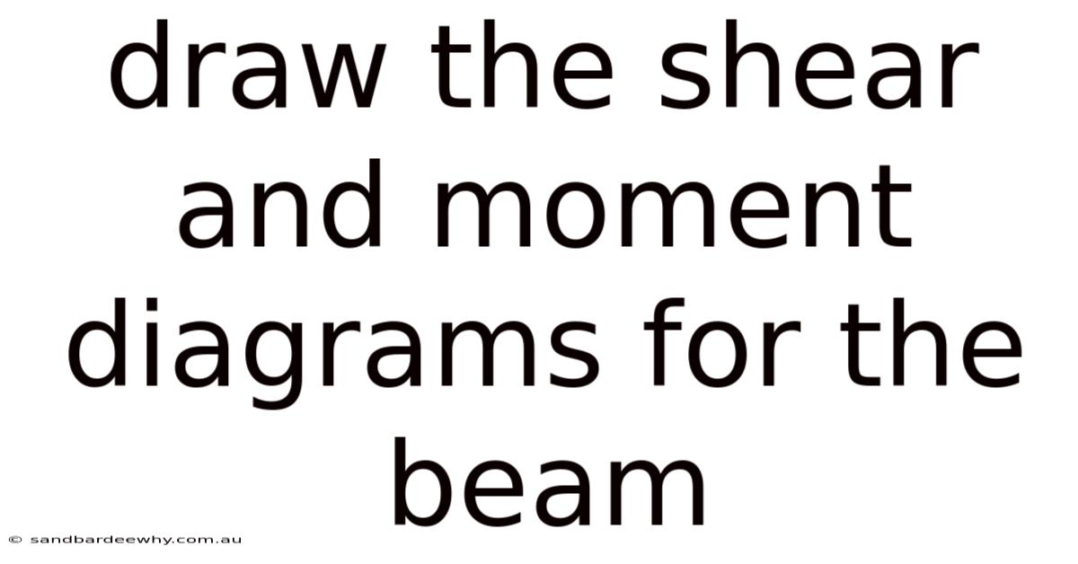 Draw The Shear And Moment Diagrams For The Beam
