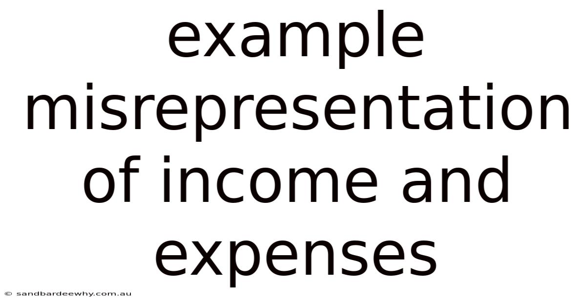 Example Misrepresentation Of Income And Expenses