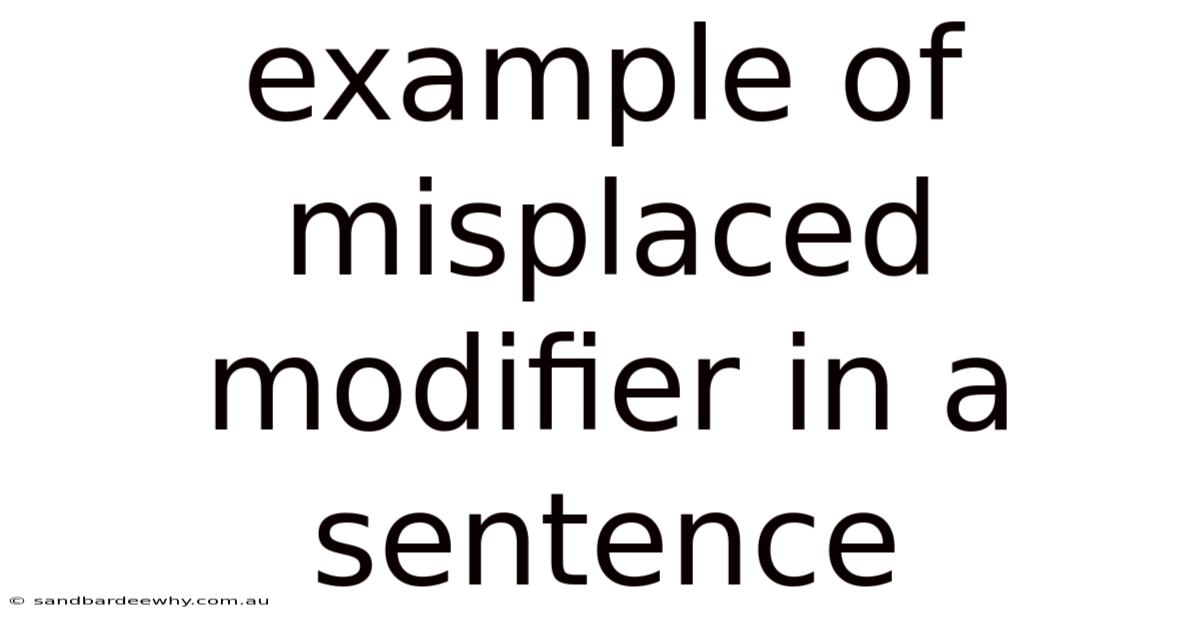 Example Of Misplaced Modifier In A Sentence