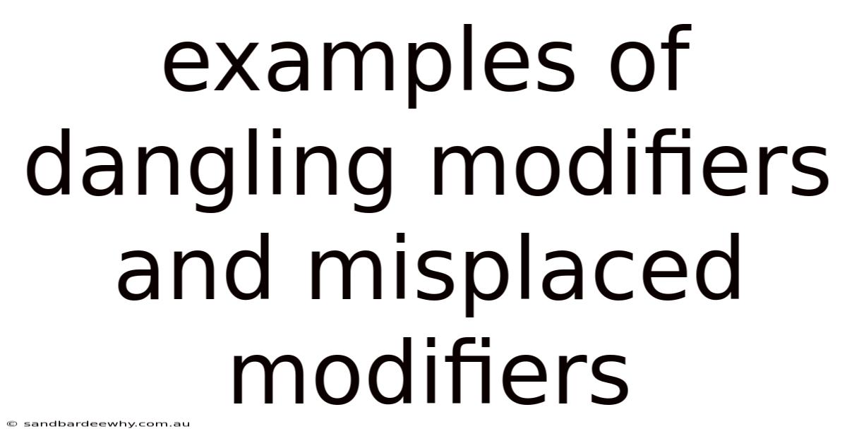 Examples Of Dangling Modifiers And Misplaced Modifiers