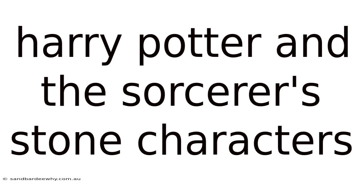 Harry Potter And The Sorcerer's Stone Characters