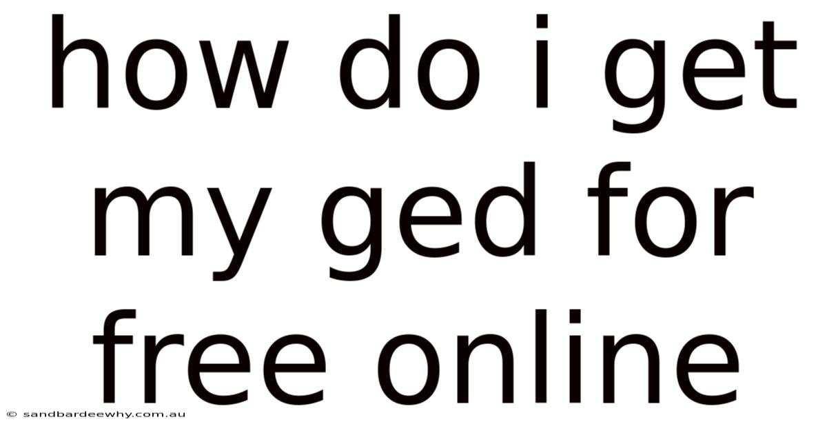How Do I Get My Ged For Free Online
