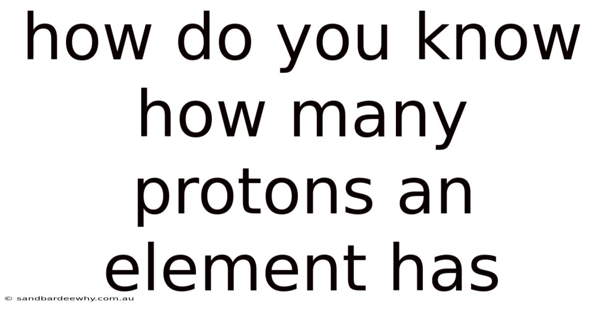 How Do You Know How Many Protons An Element Has