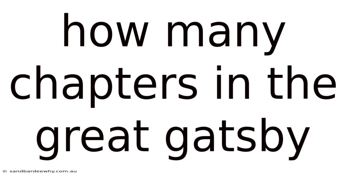 How Many Chapters In The Great Gatsby