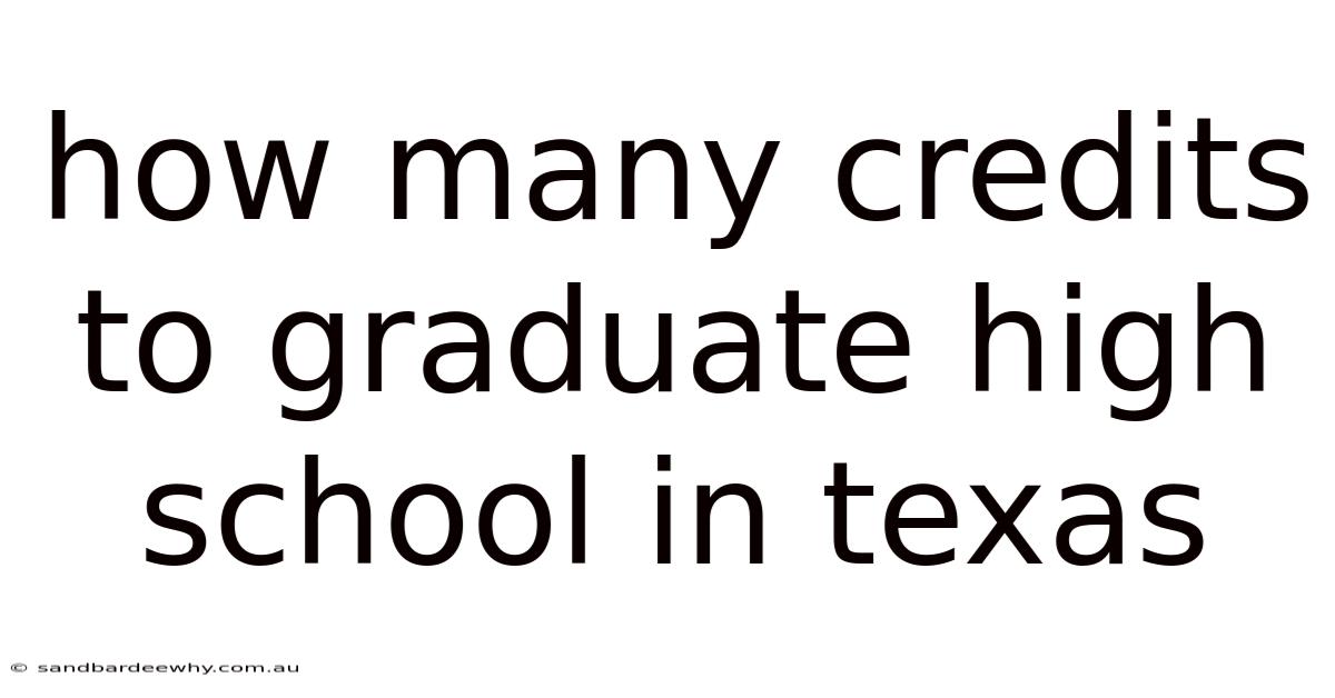 How Many Credits To Graduate High School In Texas