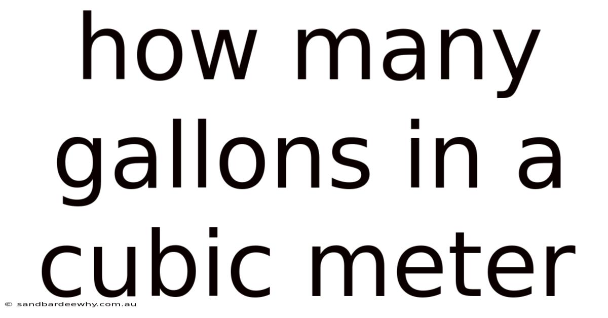 How Many Gallons In A Cubic Meter
