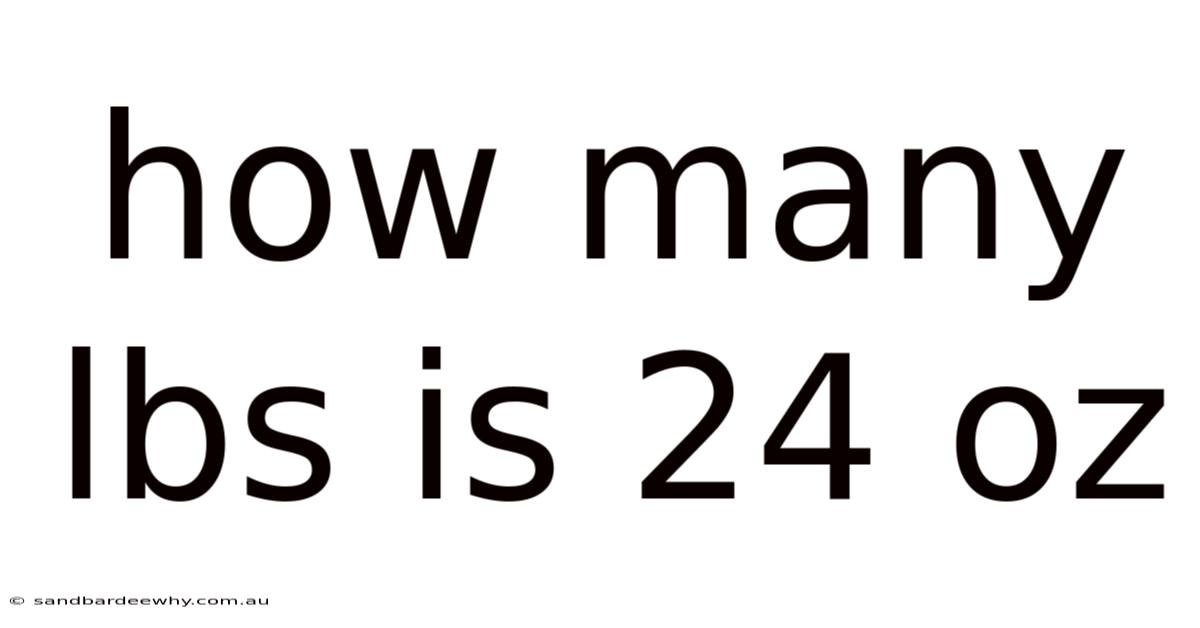 How Many Lbs Is 24 Oz
