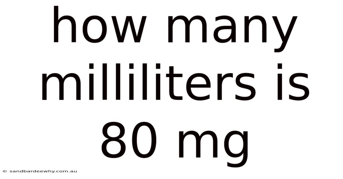 How Many Milliliters Is 80 Mg
