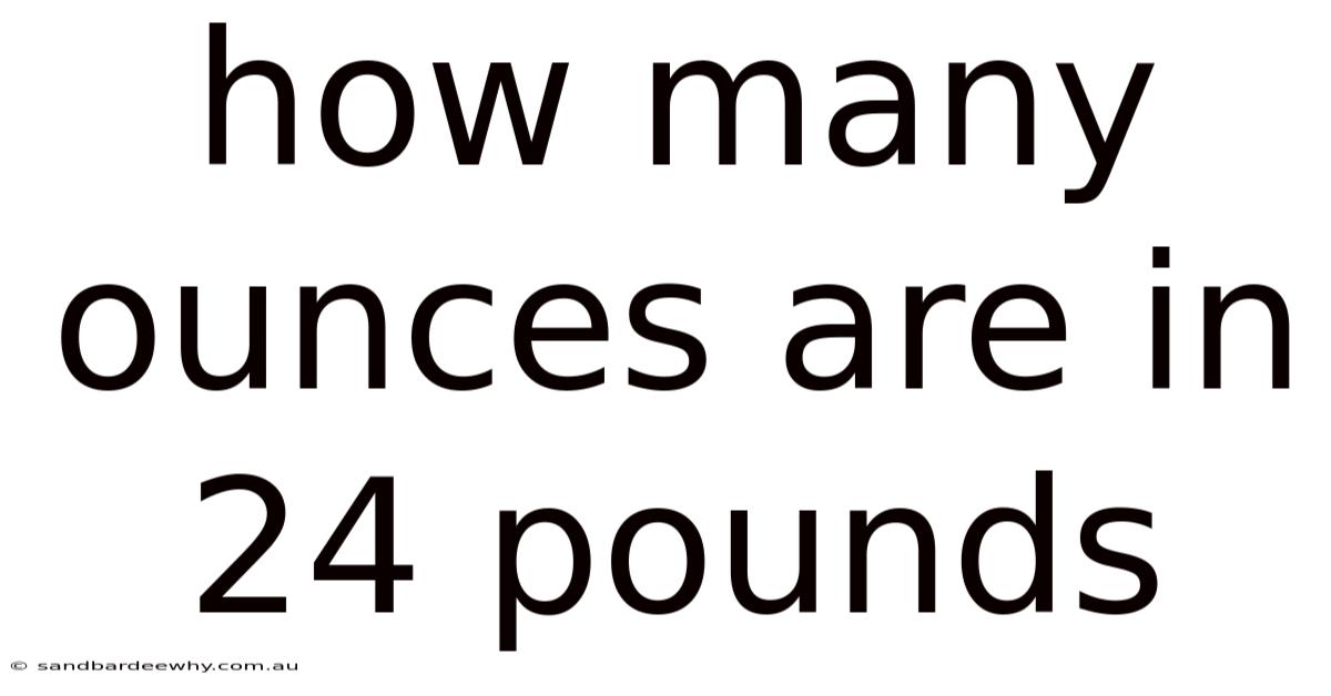 How Many Ounces Are In 24 Pounds