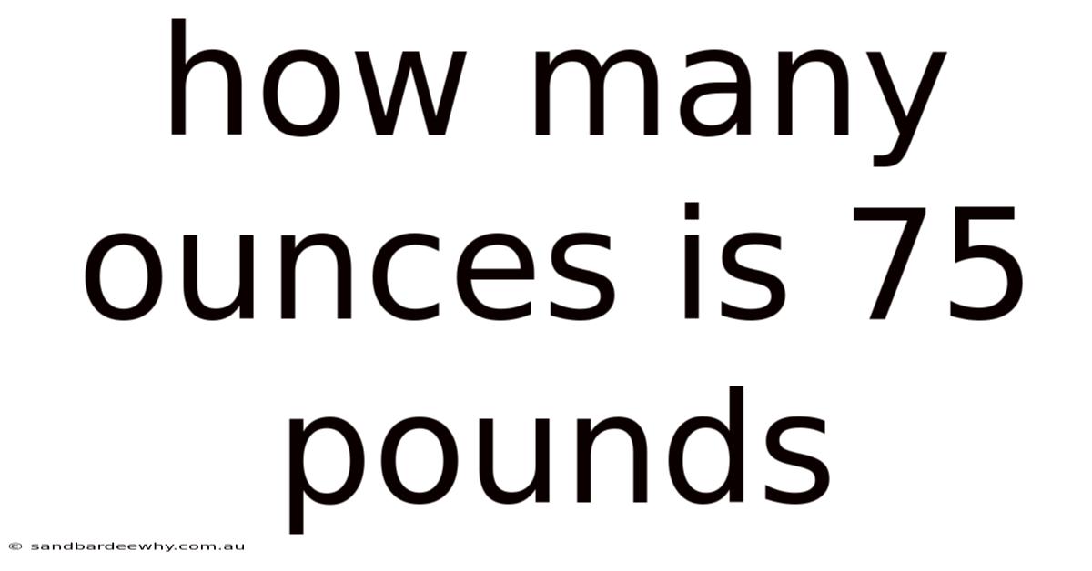 How Many Ounces Is 75 Pounds