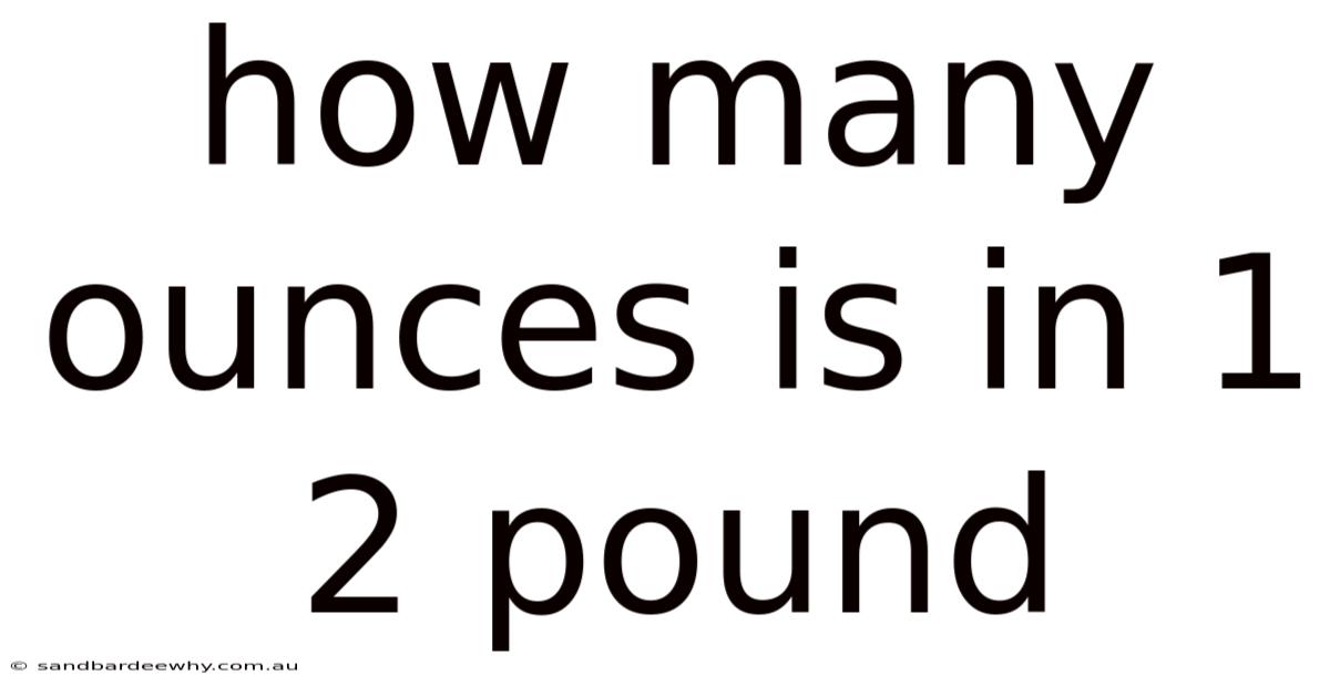How Many Ounces Is In 1 2 Pound