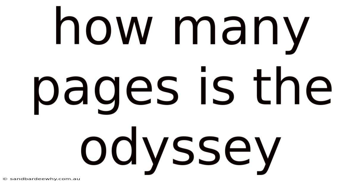 How Many Pages Is The Odyssey