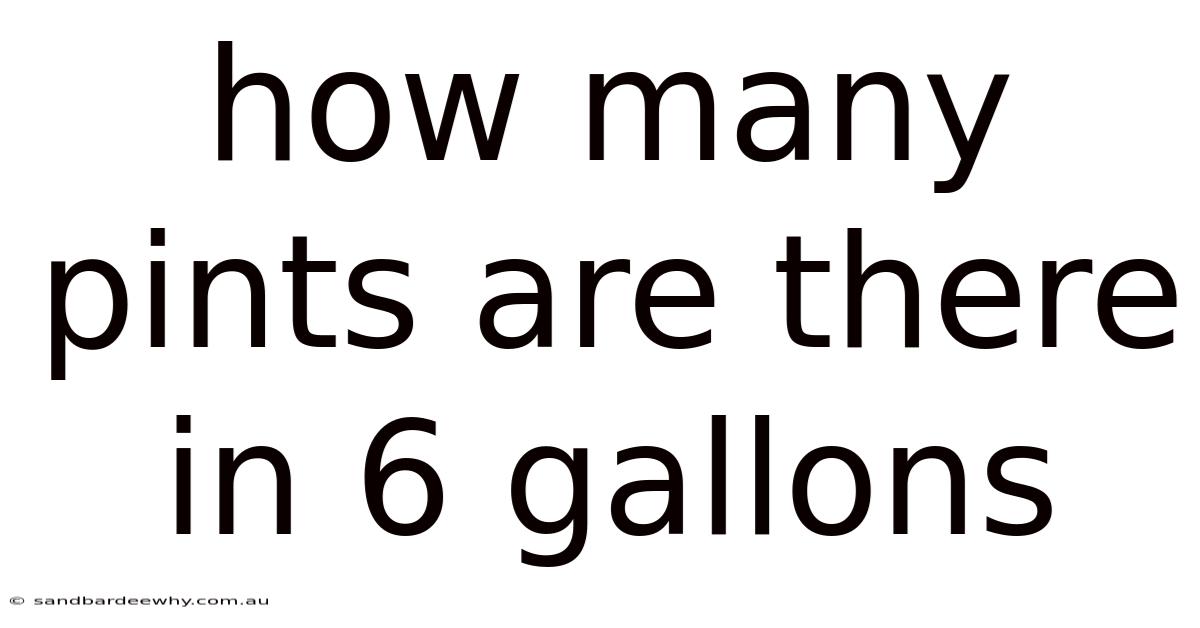 How Many Pints Are There In 6 Gallons