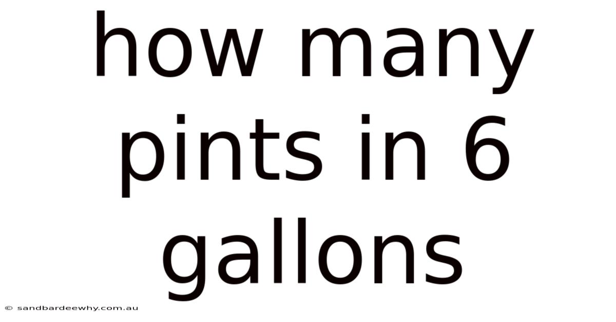 How Many Pints In 6 Gallons