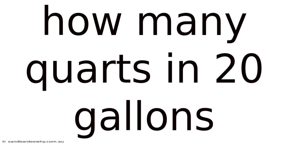 How Many Quarts In 20 Gallons