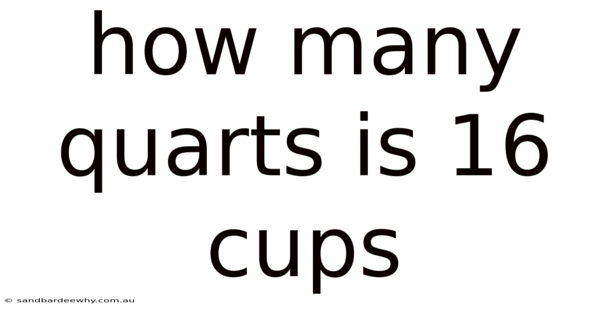 How Many Quarts Is 16 Cups