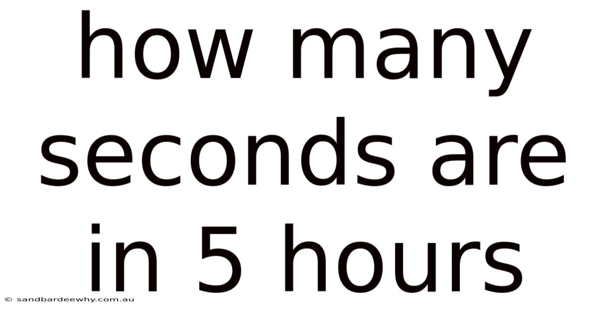 How Many Seconds Are In 5 Hours