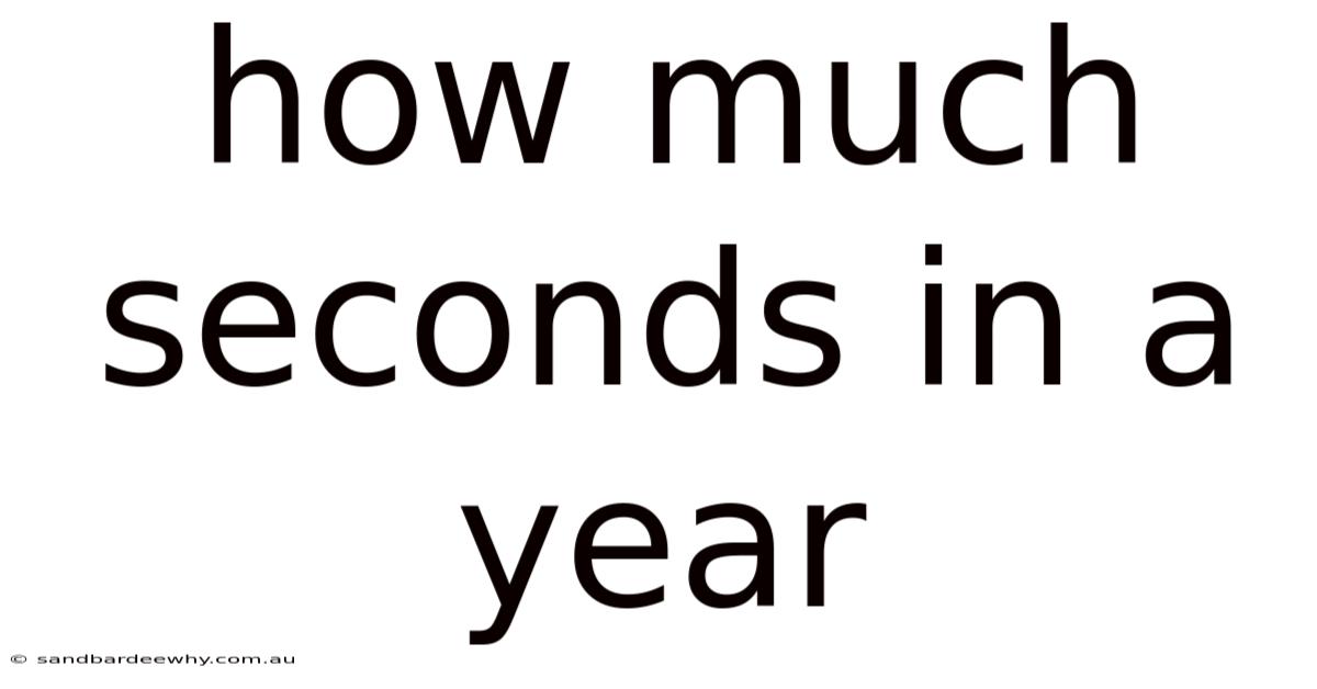 How Much Seconds In A Year