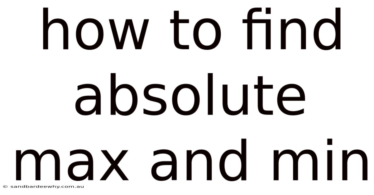 How To Find Absolute Max And Min