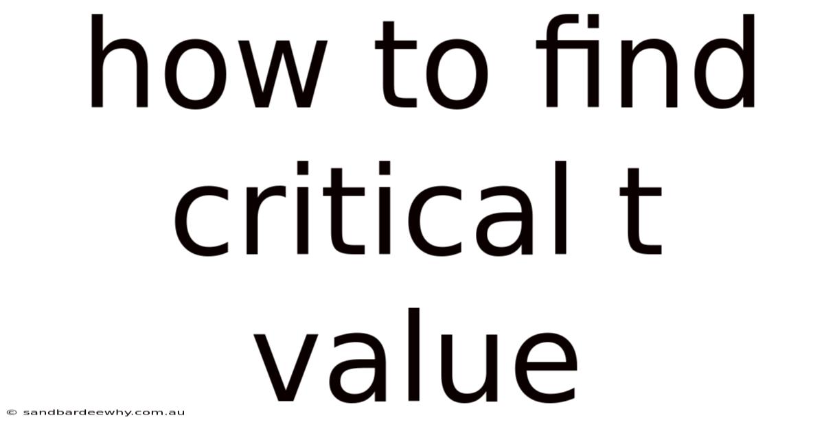 How To Find Critical T Value