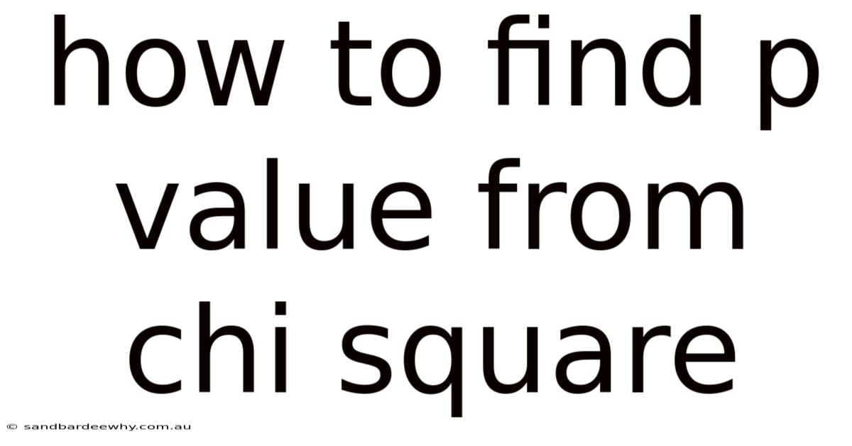 How To Find P Value From Chi Square