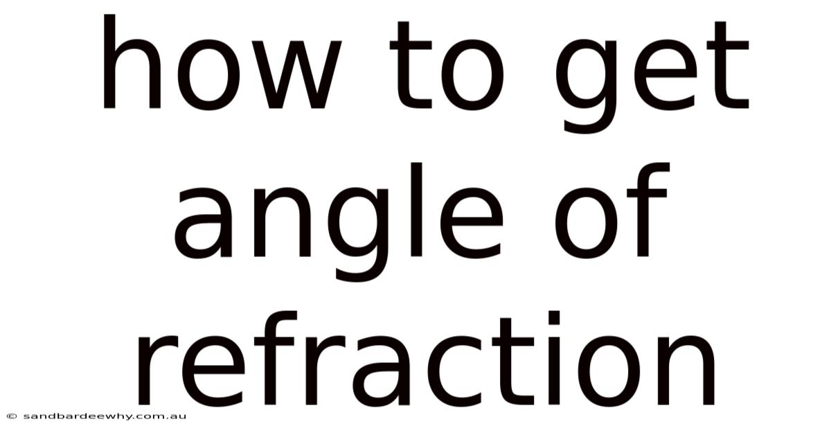 How To Get Angle Of Refraction