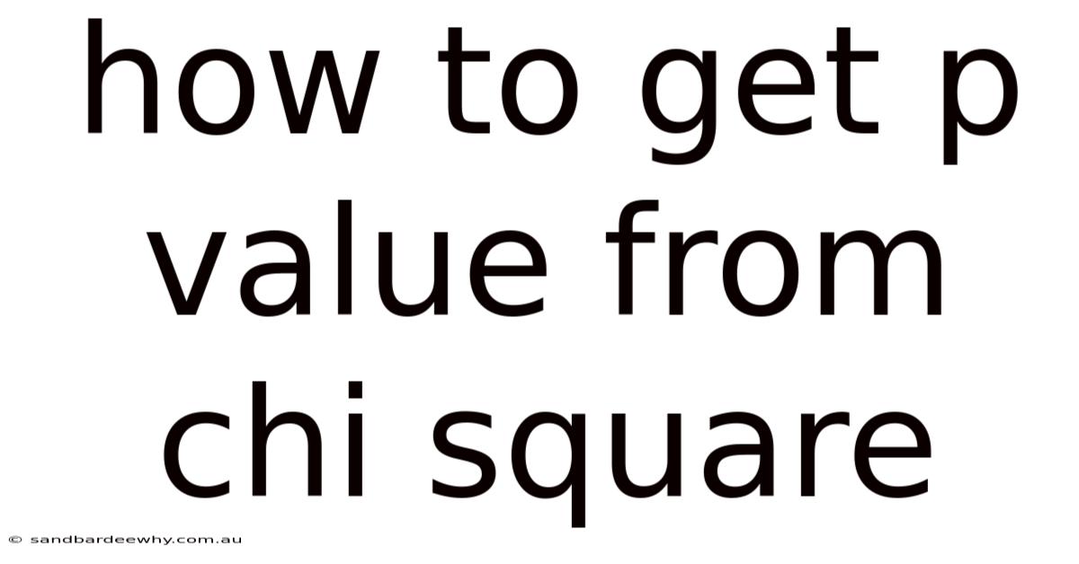 How To Get P Value From Chi Square