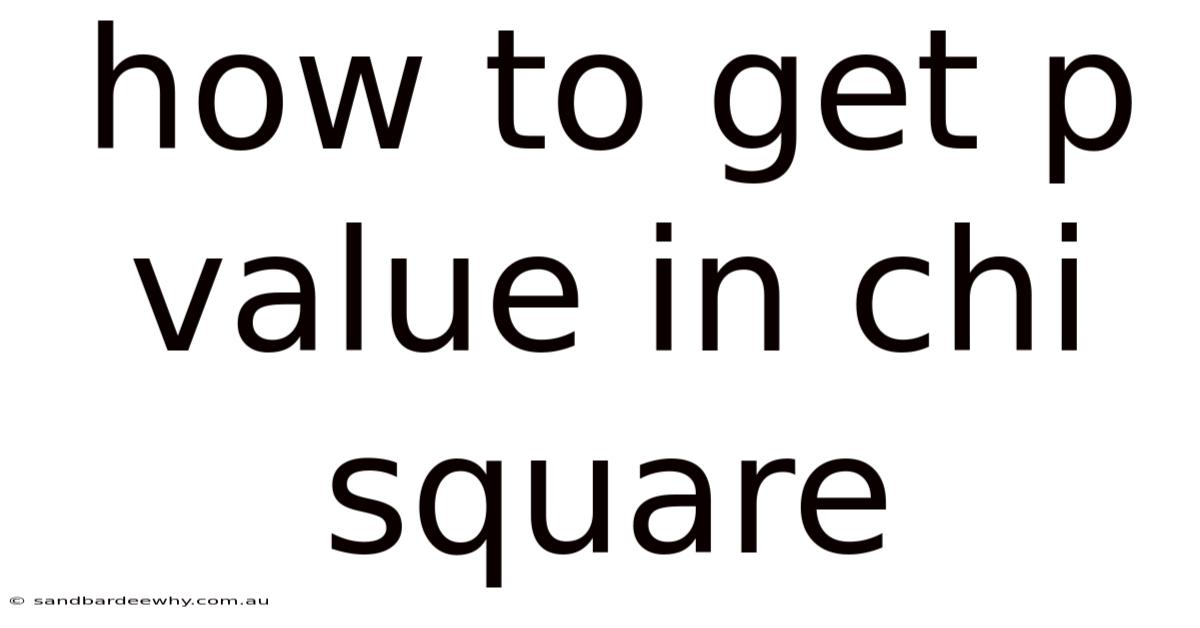 How To Get P Value In Chi Square