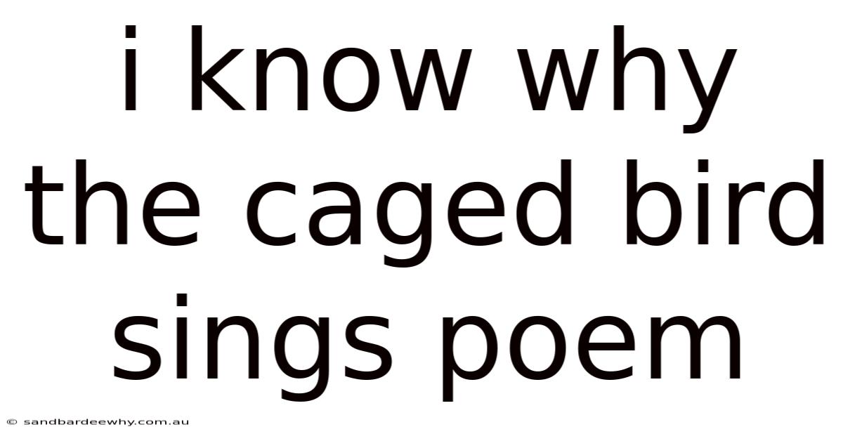I Know Why The Caged Bird Sings Poem